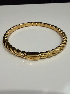 Coach Gold Twisted Rope Bangle Bracelet